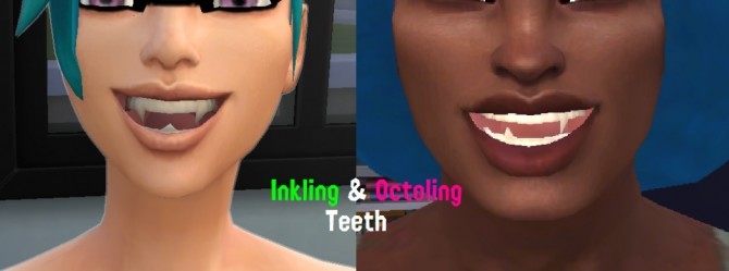 Sims 4 Splatoon Inkling & Octoling Fangs by daffodilyily at Mod The Sims