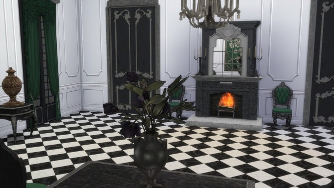 Sims 4 Dark Lux Fireplace with Mirror from TS3 by TheJim07 at Mod The Sims