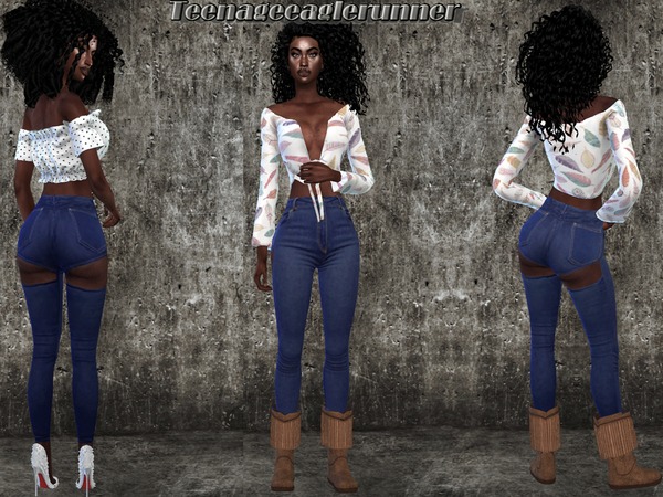Sims 4 Party In The Back Pants by Teenageeaglerunner at TSR