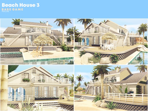 Sims 4 Beach House 3 by Pralinesims at TSR