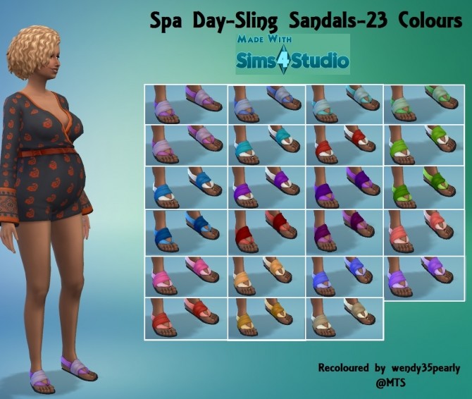 Sims 4 Spa Day Slingsandals 23 Solid Colours by wendy35pearly at Mod The Sims