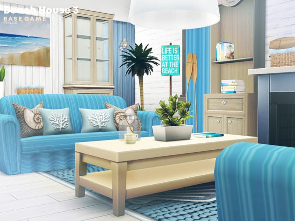 Sims 4 Beach House 3 by Pralinesims at TSR