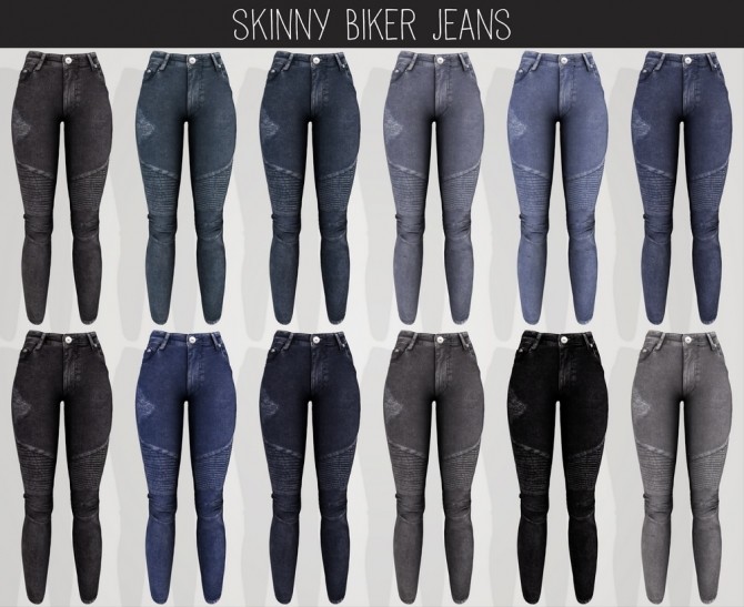 Sims 4 Skinny biker jeans at Elliesimple