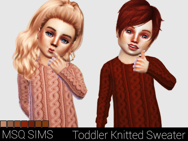 Sims 4 Toddler Knitted Sweater at MSQ Sims