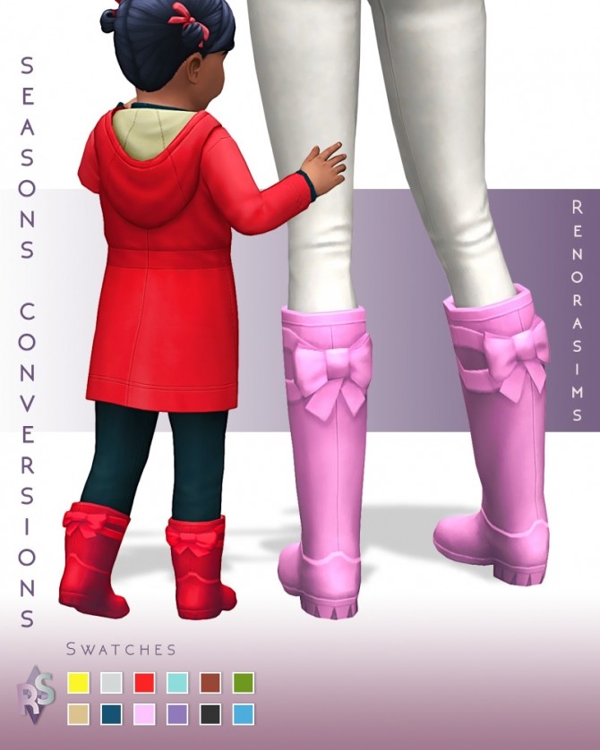 Sims 4 Seasons conversion boots at RENORASIMS