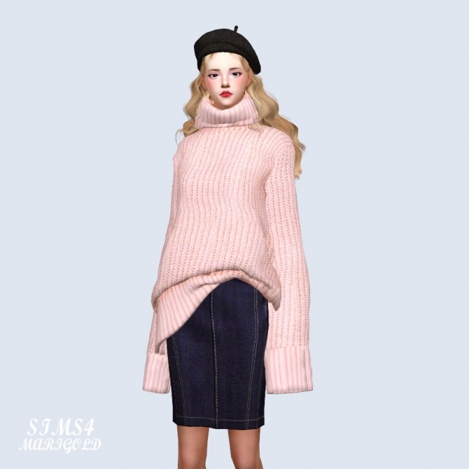 Sims 4 Long Sleeves Turtleneck Sweater at Marigold