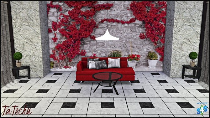 Sims 4 Big 5 Wall Tiles Picture in all 3 Wall Hights at TaTschu`s Sims4 CC
