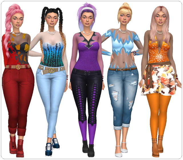 Sims 4 Seasons Accessory Bodysuits at Annett’s Sims 4 Welt