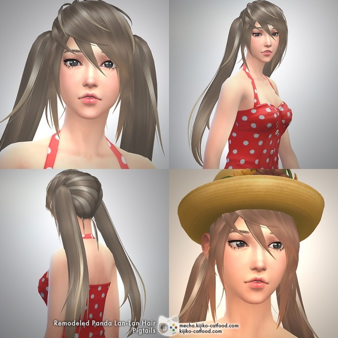 Sims 4 Remodeled Panda Lna Lan hair at Kijiko