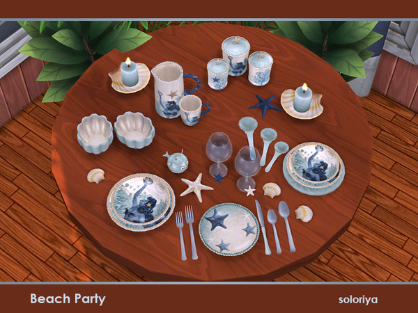 Sims 4 Beach Party decorative dishes set by soloriya at TSR