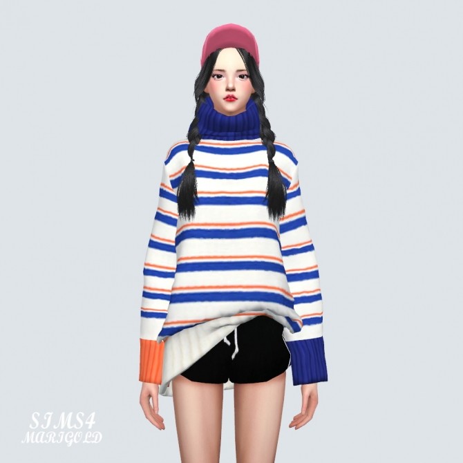 Sims 4 Long Sleeves Turtleneck Sweater Basic V at Marigold