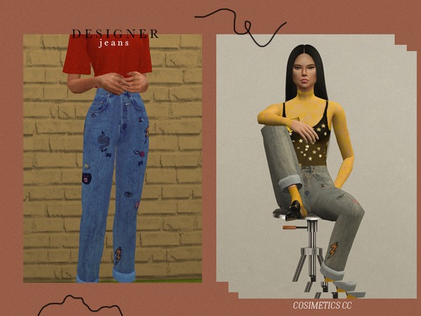Sims 4 Designer jeans by cosimetics at TSR