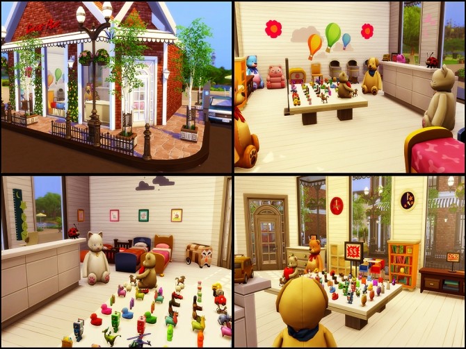 Sims 4 Gloria Shopping Street (NO CC) at MSQ Sims