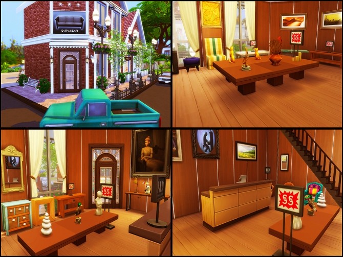 Sims 4 Gloria Shopping Street (NO CC) at MSQ Sims