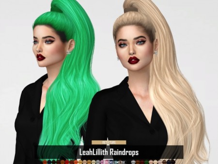 BLONDESIMS LeahLillith Raindrops hair retexture at REDHEADSIMS