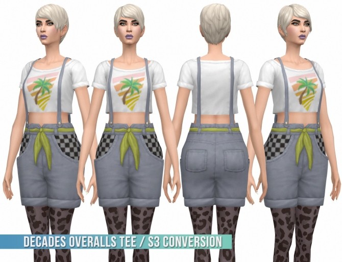 Sims 4 Decades Overalls Tee S3 Conversion at Busted Pixels