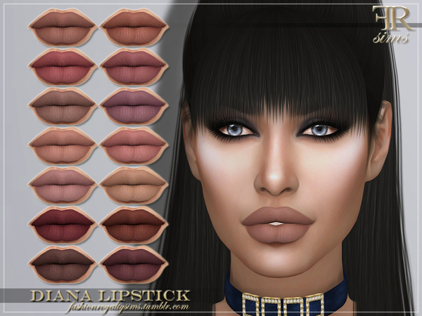 Sims 4 FRS Diana Lipstick by FashionRoyaltySims at TSR
