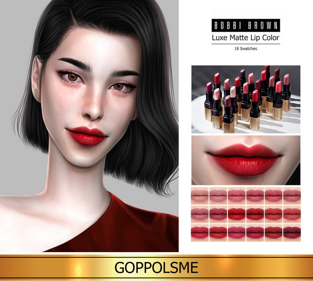 Sims 4 GPME GOLD Luxe Matte Lip Color at GOPPOLS Me