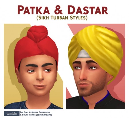 Patka & Dastar (Sikh Turban Styles) at The Sims 4 Middle Easterners & South Asians