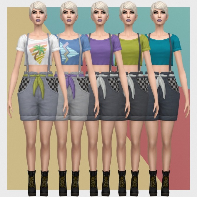 Sims 4 Decades Overalls Tee S3 Conversion at Busted Pixels