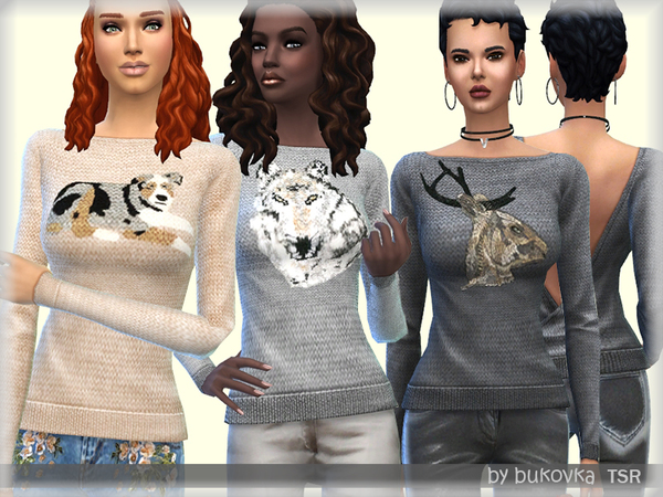 Sims 4 Sweater Animal by bukovka at TSR