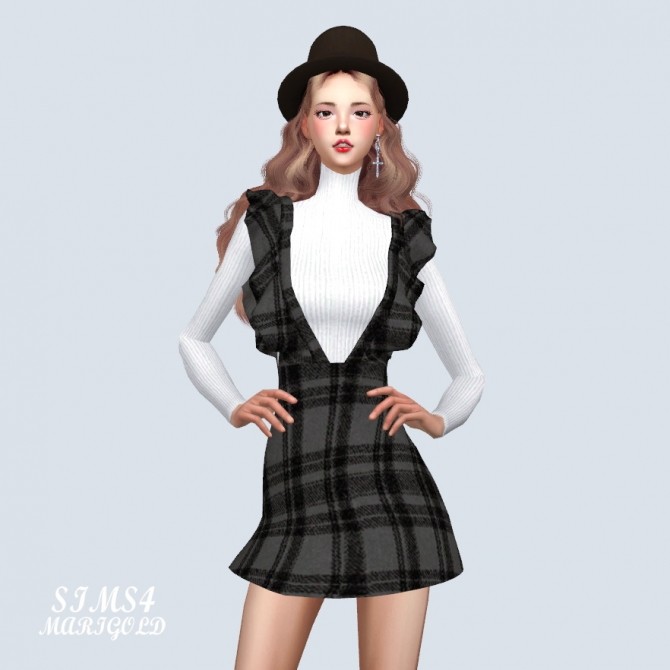 Sims 4 Ruffle Suspender Dress at Marigold