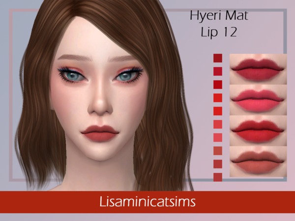Sims 4 LMCS Hyeri Mat Lip 12 by Lisaminicatsims at TSR