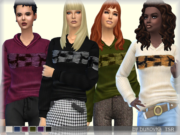 Sims 4 Knitted Sweatshirt by bukovka at TSR