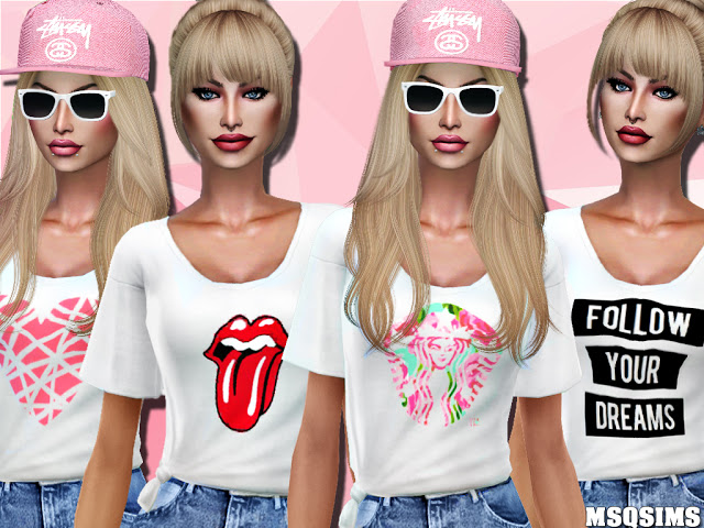 Sims 4 Knotted Graphic Tees 02 at MSQ Sims