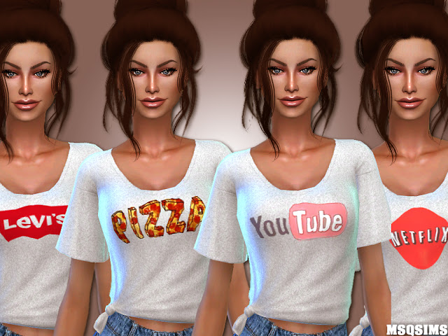 Sims 4 Knotted Graphic Tees at MSQ Sims