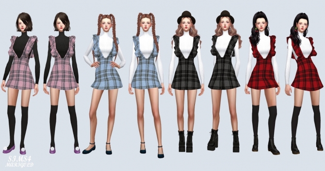 Ruffle Suspender Dress at Marigold » Sims 4 Updates