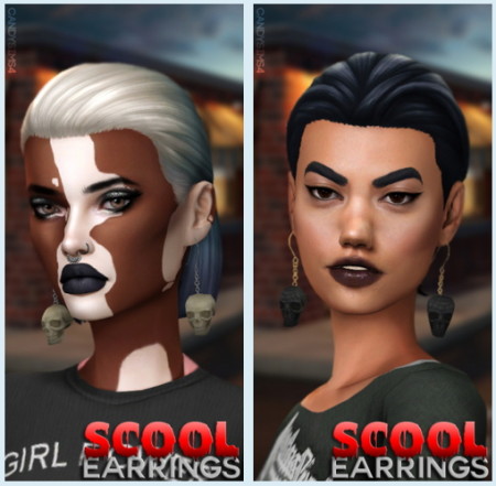 Scool earrings at Candy Sims 4