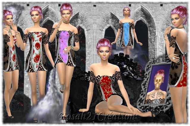 Sims 4 Nuit outfit by Rosah at Sims Dentelle