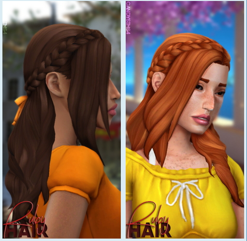 Sims 4 RUBY HAIR at Candy Sims 4