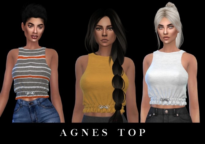 Sims 4 Agnes top at Leo Sims