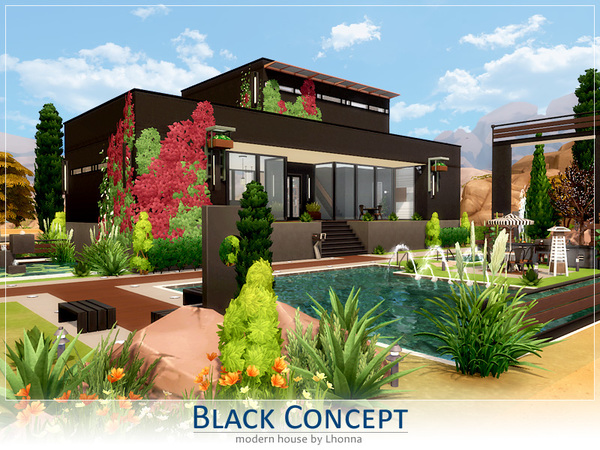 Sims 4 Black Concept house by Lhonna at TSR