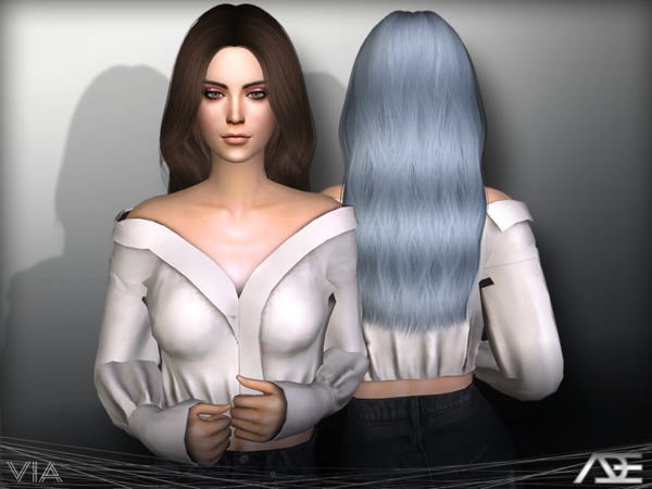Sims 4 Via hair by Ade Darma at TSR