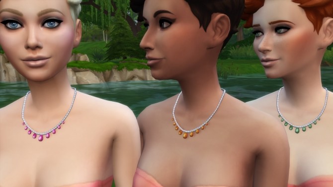 Sims 4 Pearl Necklace in Dark Colors (Silver N Gold) by LostNlonelyGrl86 at Mod The Sims