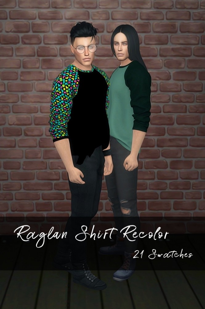 Sims 4 Raglan Shirt recolors at SkyFallSims Creation´s