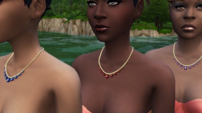 Sims 4 Pearl Necklace in Dark Colors (Silver N Gold) by LostNlonelyGrl86 at Mod The Sims