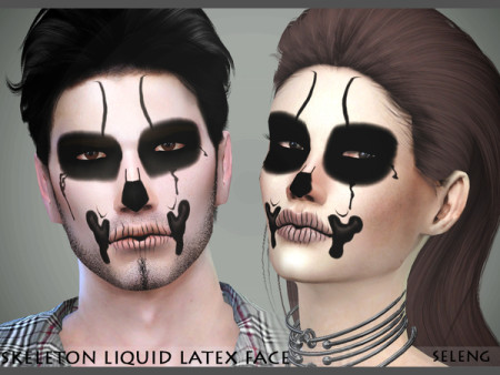 Skeleton Liquid Latex Face by Seleng at TSR