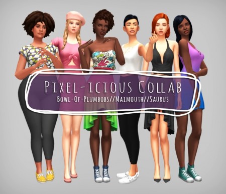 Pixel-icious collab 25 colorful items at Maimouth Sims4