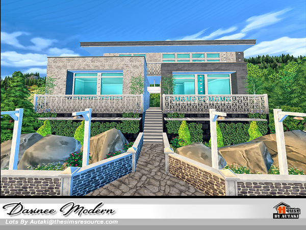 Sims 4 Dasinee Modern house by autaki at TSR