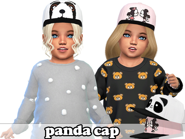 Sims 4 Panda Cap For Toddlers by Pinkzombiecupcakes at TSR