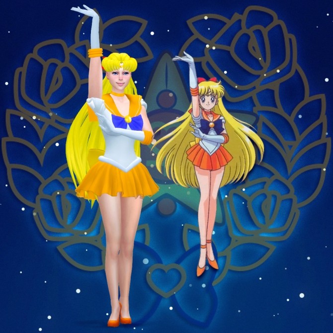 Sims 4 Sailor Venus poses at Katverse