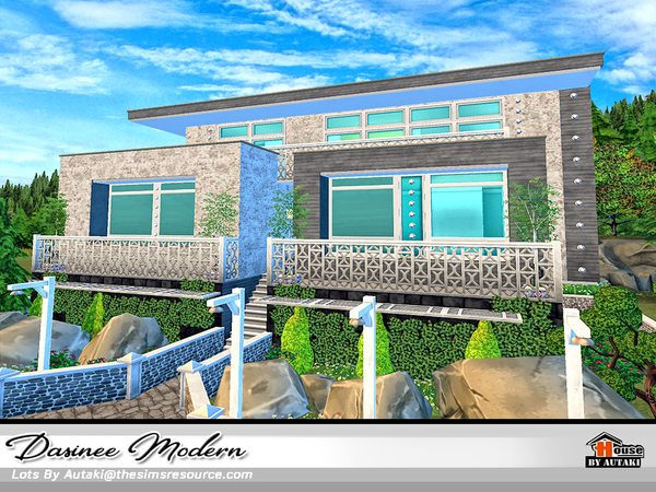 Sims 4 Dasinee Modern house by autaki at TSR