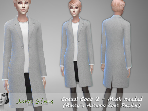 Sims 4 Casual Coat 2 Rustys Autumn Coat Recolor by Jaru Sims at TSR