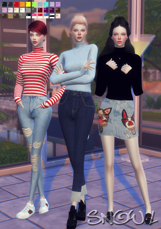 Sims 4 FT high neck top at SNOW:L