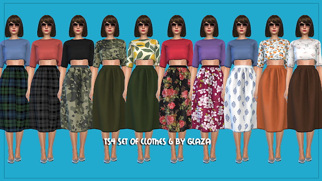 Sims 4 SET OF CLOTHES 6 at All by Glaza