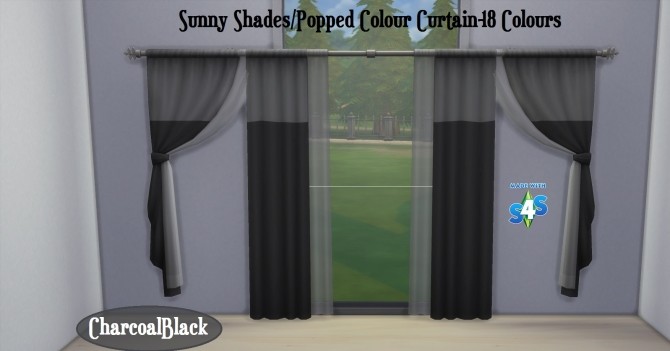Sims 4 Curtain SET Popped Colour and Sunny Shades 17 Colours by wendy35pearly at Mod The Sims